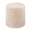 Carolina Handwoven Helios Cream Sunburst Storage Ottoman
