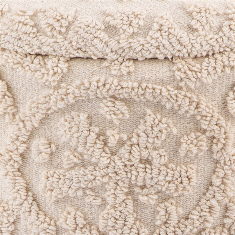 Carolina Handwoven Helios Cream Sunburst Storage Ottoman