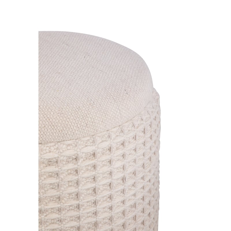Carolina Handwoven Chronos Waffle Cream Storage Ottoman