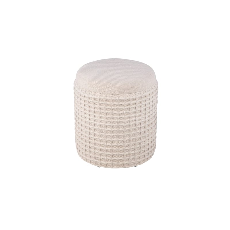 Carolina Handwoven Chronos Waffle Cream Storage Ottoman