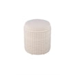 Carolina Handwoven Chronos Waffle Cream Storage Ottoman
