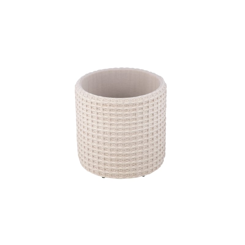 Carolina Handwoven Chronos Waffle Cream Storage Ottoman