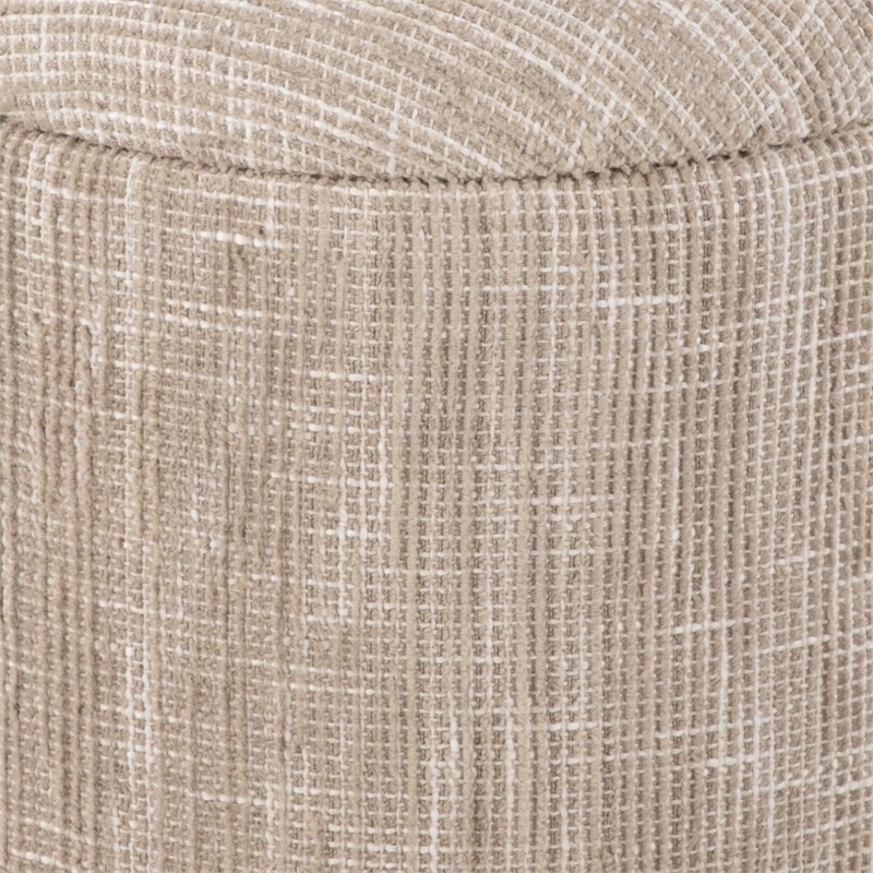 Carolina Handwoven Ourea Natural Striped Chenille Storage Ottoman
