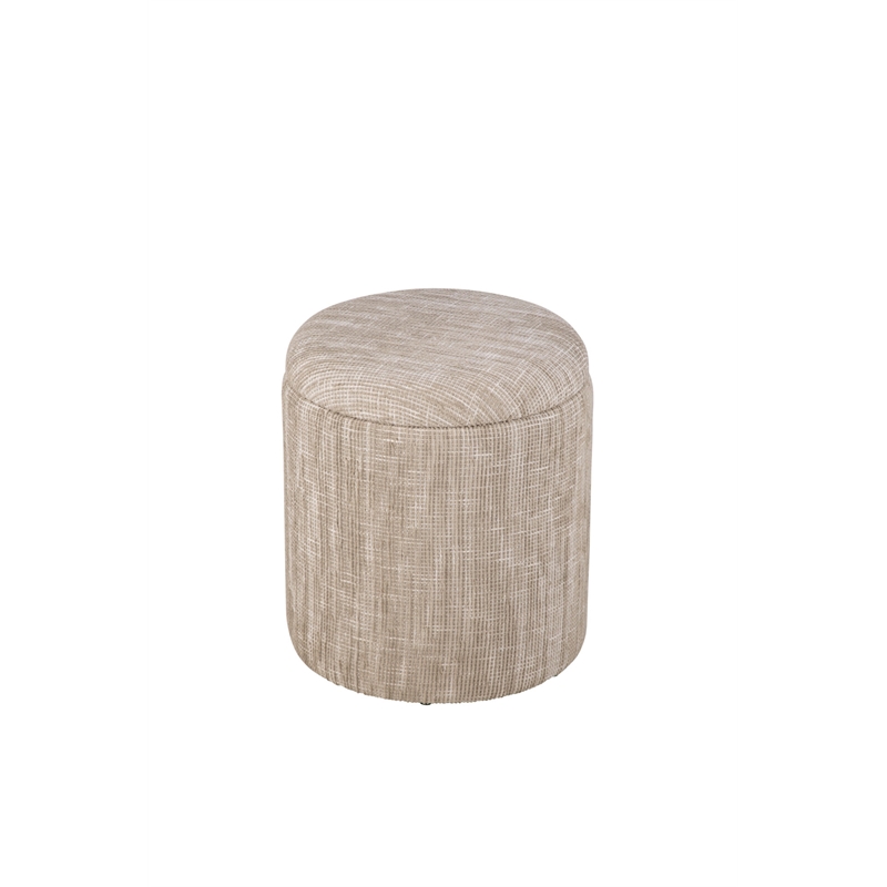 Carolina Handwoven Ourea Natural Striped Chenille Storage Ottoman