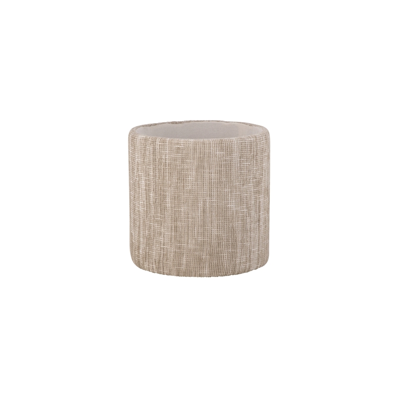 Carolina Handwoven Ourea Natural Striped Chenille Storage Ottoman