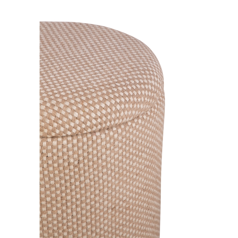 Carolina Handwoven Apollo Jute Check Storage Ottoman