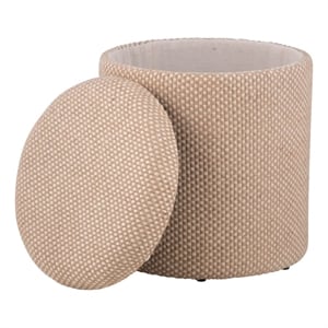 Carolina Handwoven Apollo Jute Check Storage Ottoman