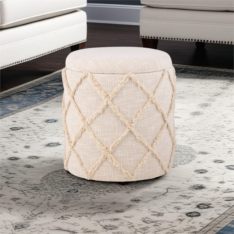Carolina Handwoven Priapus Rope Fabric Storage Ottoman
