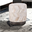 Carolina Handwoven Dionysus Silver Shevron Ottoman