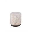 Carolina Handwoven Dionysus Silver Shevron Ottoman