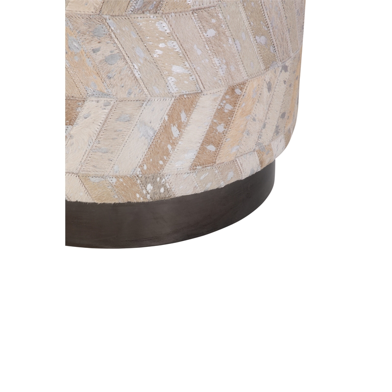 Carolina Handwoven Dionysus Silver Shevron Ottoman