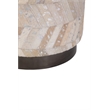 Carolina Handwoven Dionysus Silver Shevron Ottoman