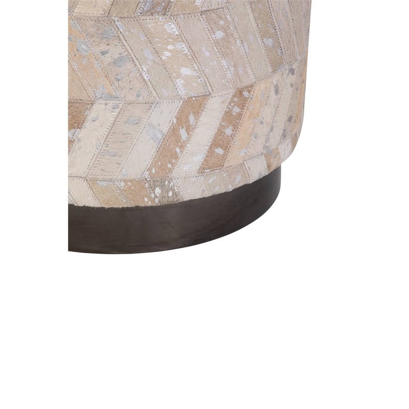 Carolina Handwoven Dionysus Silver Shevron Ottoman
