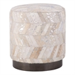 Carolina Handwoven Dionysus Silver Shevron Ottoman