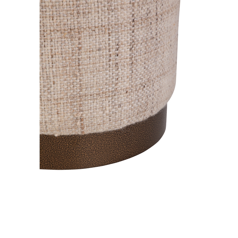 Carolina Handwoven Boreas Hammered Metal Storage Ottoman