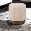 Carolina Handwoven Boreas Hammered Metal Storage Ottoman