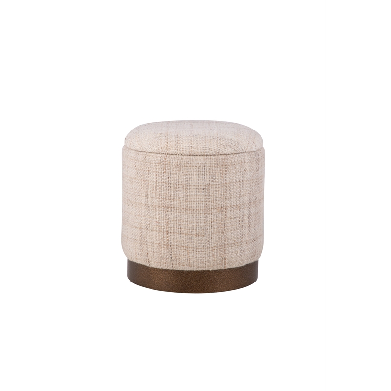 Carolina Handwoven Boreas Hammered Metal Storage Ottoman