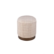 Carolina Handwoven Boreas Hammered Metal Storage Ottoman
