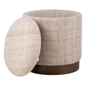 Carolina Handwoven Boreas Hammered Metal Storage Ottoman