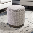 Carolina Handwoven Kratus Hammered Metal Storage Ottoman