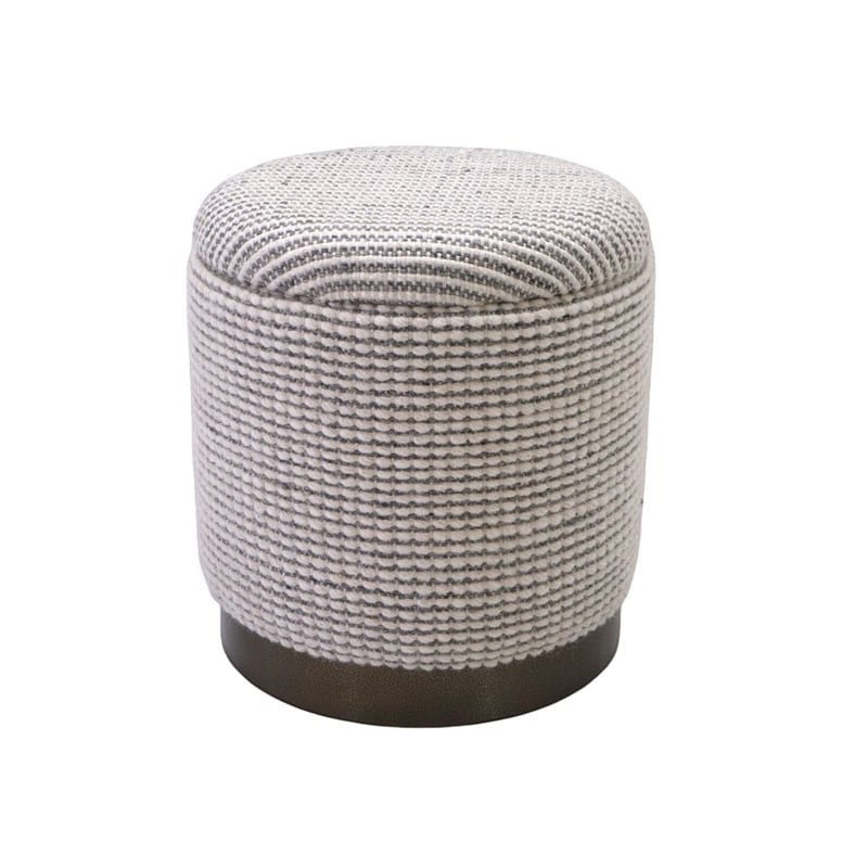 Carolina Handwoven Kratus Hammered Metal Storage Ottoman