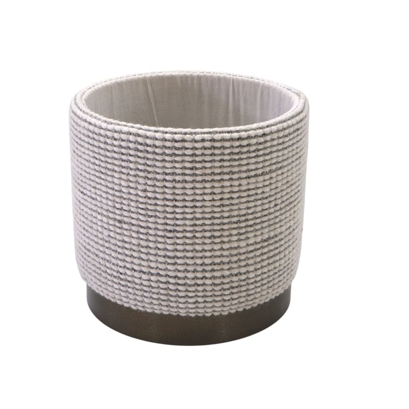 Carolina Handwoven Kratus Hammered Metal Storage Ottoman