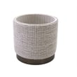 Carolina Handwoven Kratus Hammered Metal Storage Ottoman