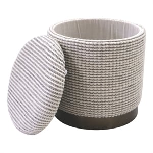 Carolina Handwoven Kratus Hammered Metal Storage Ottoman