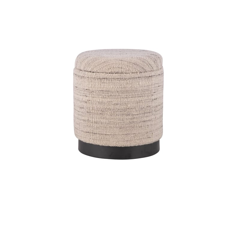 Carolina Handwoven Triton Matte Black Base Storage Ottoman