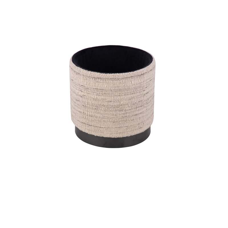 Carolina Handwoven Triton Matte Black Base Storage Ottoman