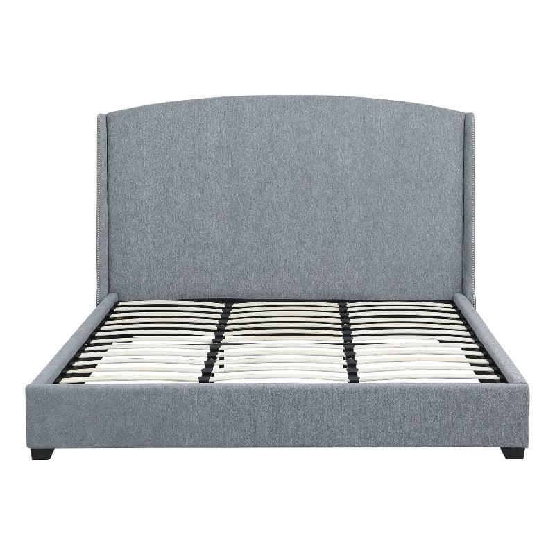 Carolina Monterey Upholstered King Bed Frame in Gray