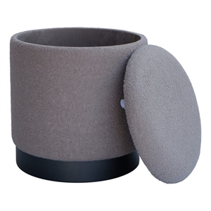 Carolina Handwoven Hephaestus Silver Boucle Storage Ottoman