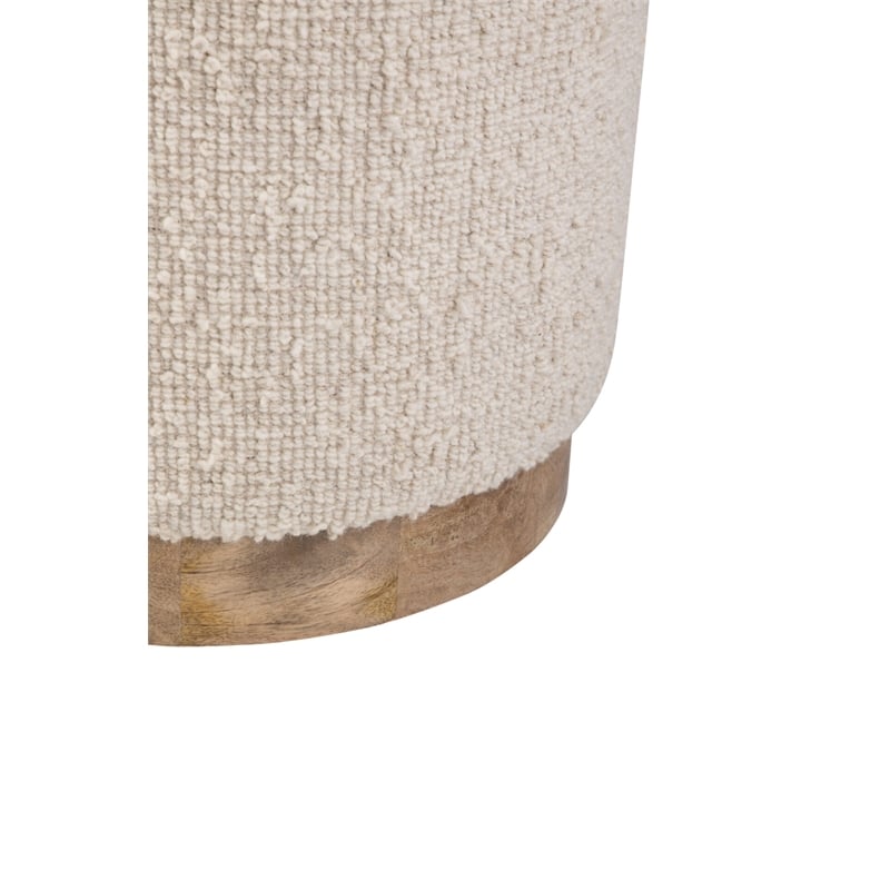 Carolina Handwoven Hestia Round Wood Base Storage Ottoman