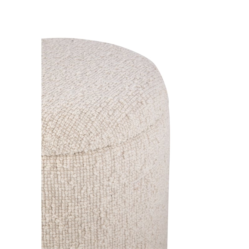 Carolina Handwoven Hestia Round Wood Base Storage Ottoman