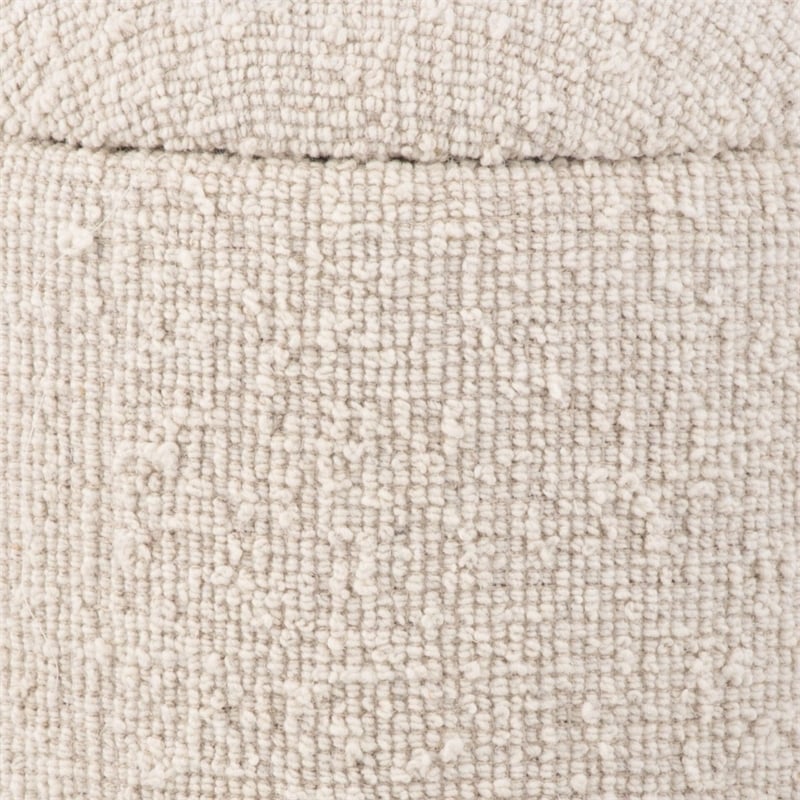 Carolina Handwoven Hestia Round Wood Base Storage Ottoman