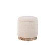 Carolina Handwoven Hestia Round Wood Base Storage Ottoman
