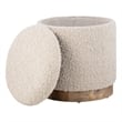 Carolina Handwoven Hestia Round Wood Base Storage Ottoman