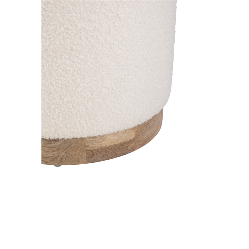 Carolina Handwoven Notus Ecru Boucle Storage Ottoman