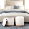 Carolina Handwoven Notus Ecru Boucle Storage Ottoman