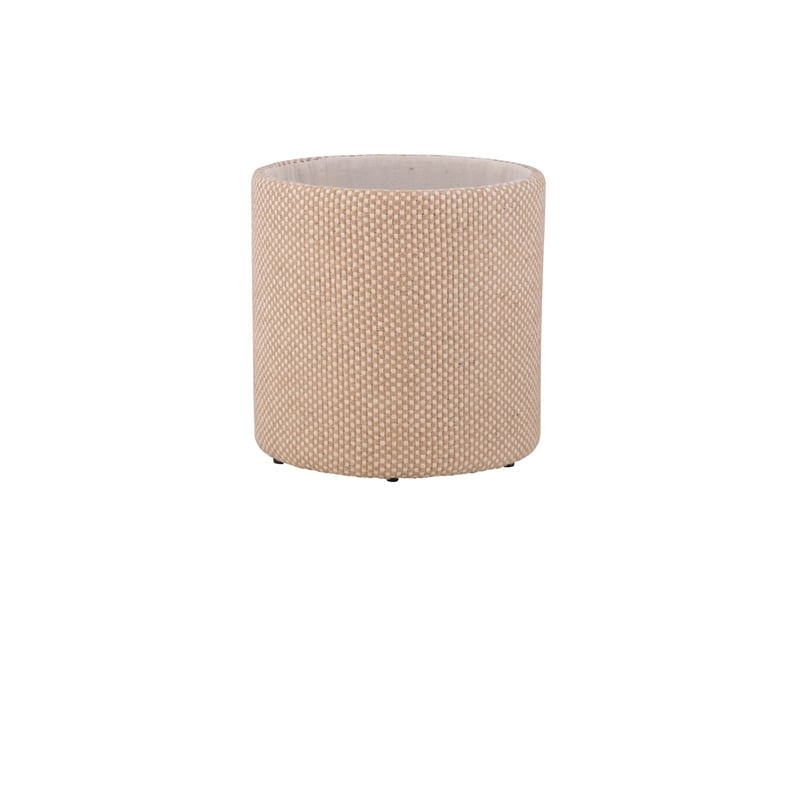 Carolina Handwoven Zeus Jute Check Wood Top Storage Ottoman