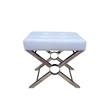 Carolina Modern X-Frame Stool in Chrome Base in White Upholstery