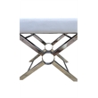 Carolina Modern X-Frame Stool in Chrome Base in White Upholstery
