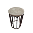Carolina Luminous Glow Marble Top and Base Side Table in Antique Copper