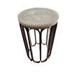 Carolina Luminous Glow Marble Top and Base Side Table in Antique Copper