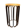 Carolina Luminous Glow Marble Top and Base Side Table in Antique Copper