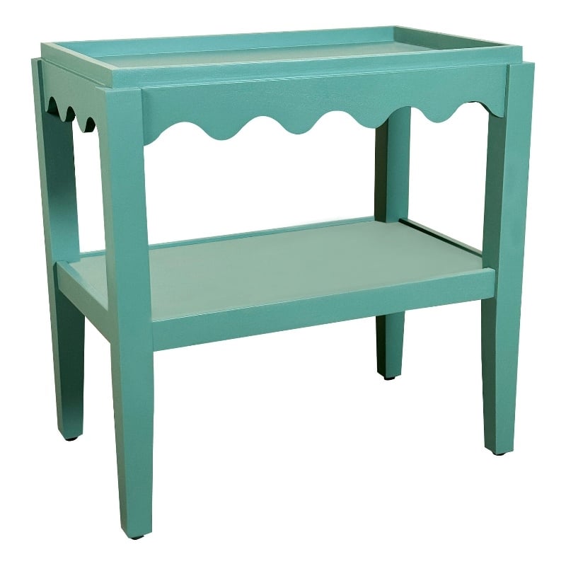 Carolina Chair & Table Rectangular Mango Wood Side Table in Seagrass Green