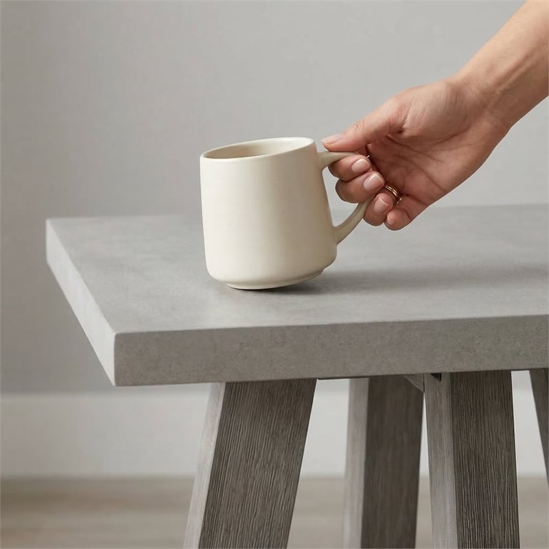 Carolina Square Concrete Top Accent Table with Grey Wood Base