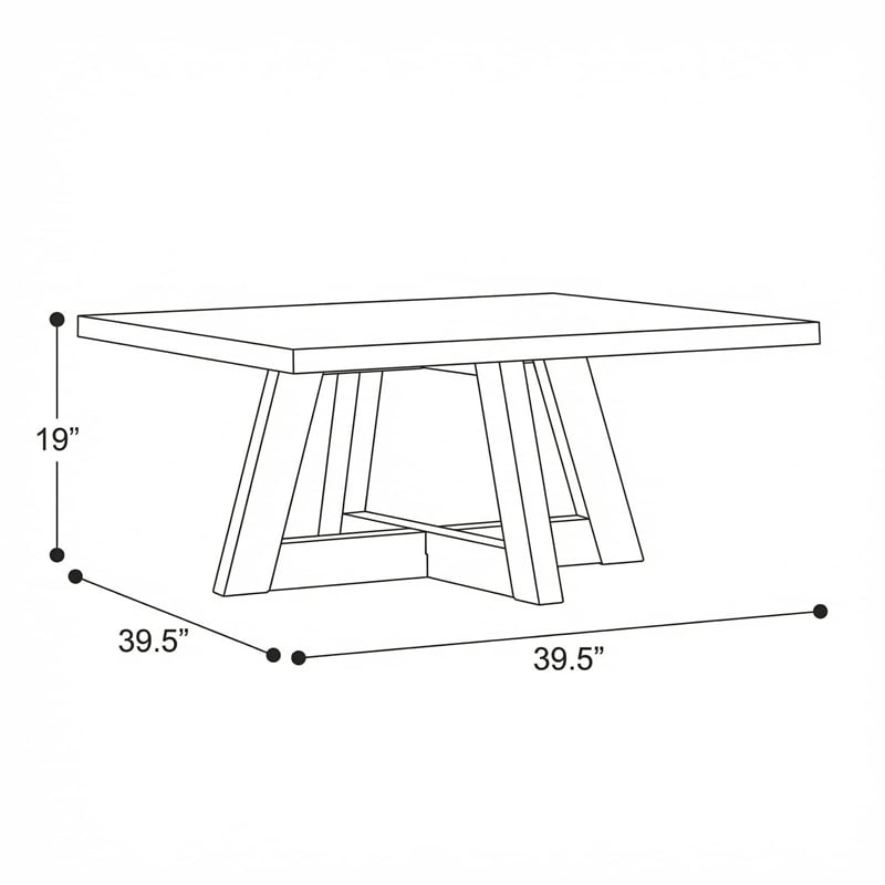 Carolina Largo Rectangular Coffee Table with Concrete Top in Grey