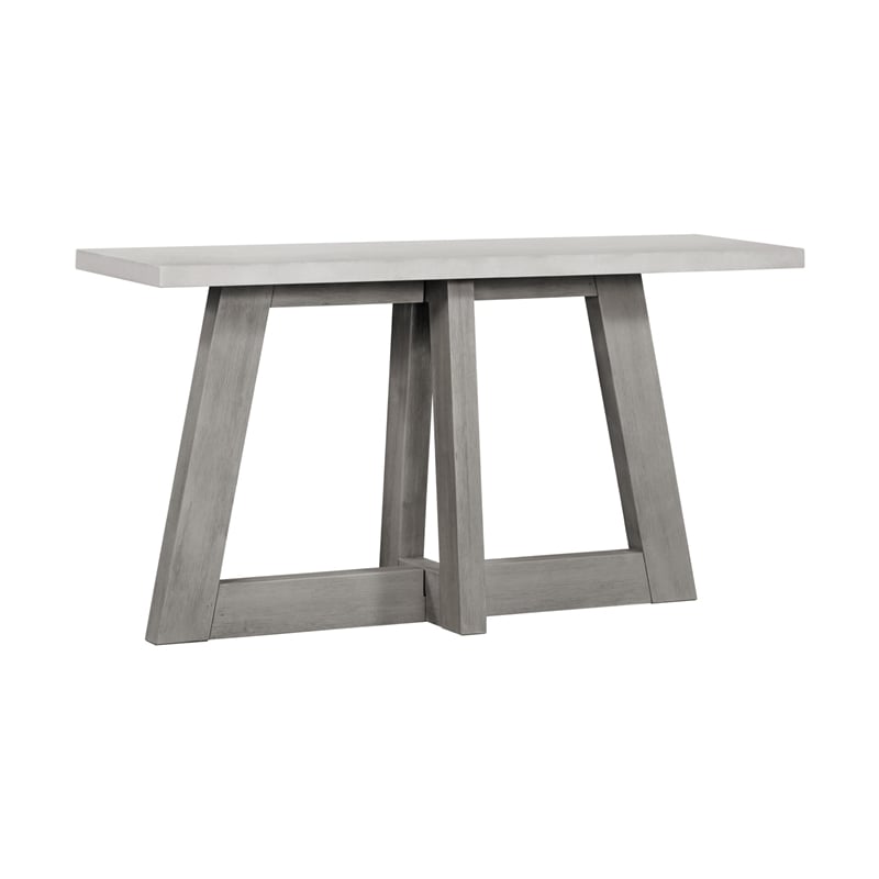 Carolina Console Table with Concrete Top and Wood Base in White and Grey