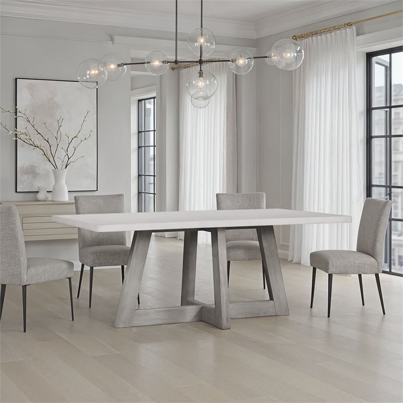 Carolina Largo Dining Table with Concrete Top in Grey